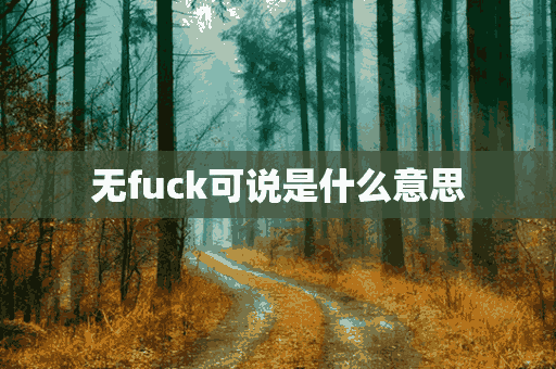 无fuck可说是什么意思